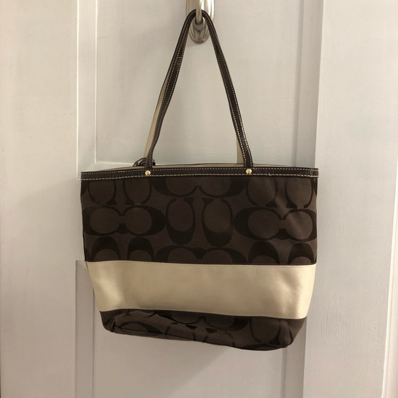 Coach brown signature strip tote bag - Picture 2 of 6